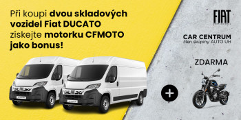 Při koupi dvou skladových vozidel Fiat DUCATO motorka jako bonus